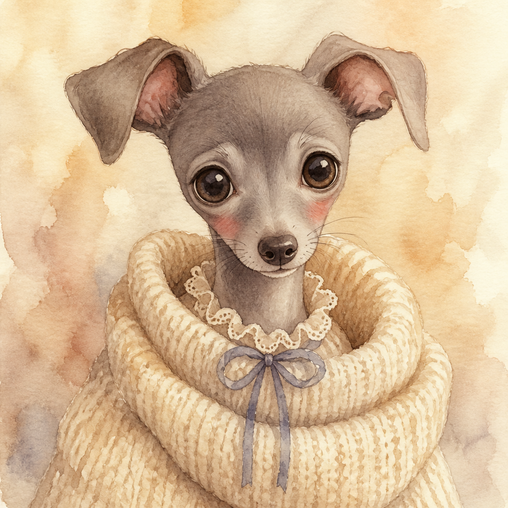 italian greyhound in a sweater